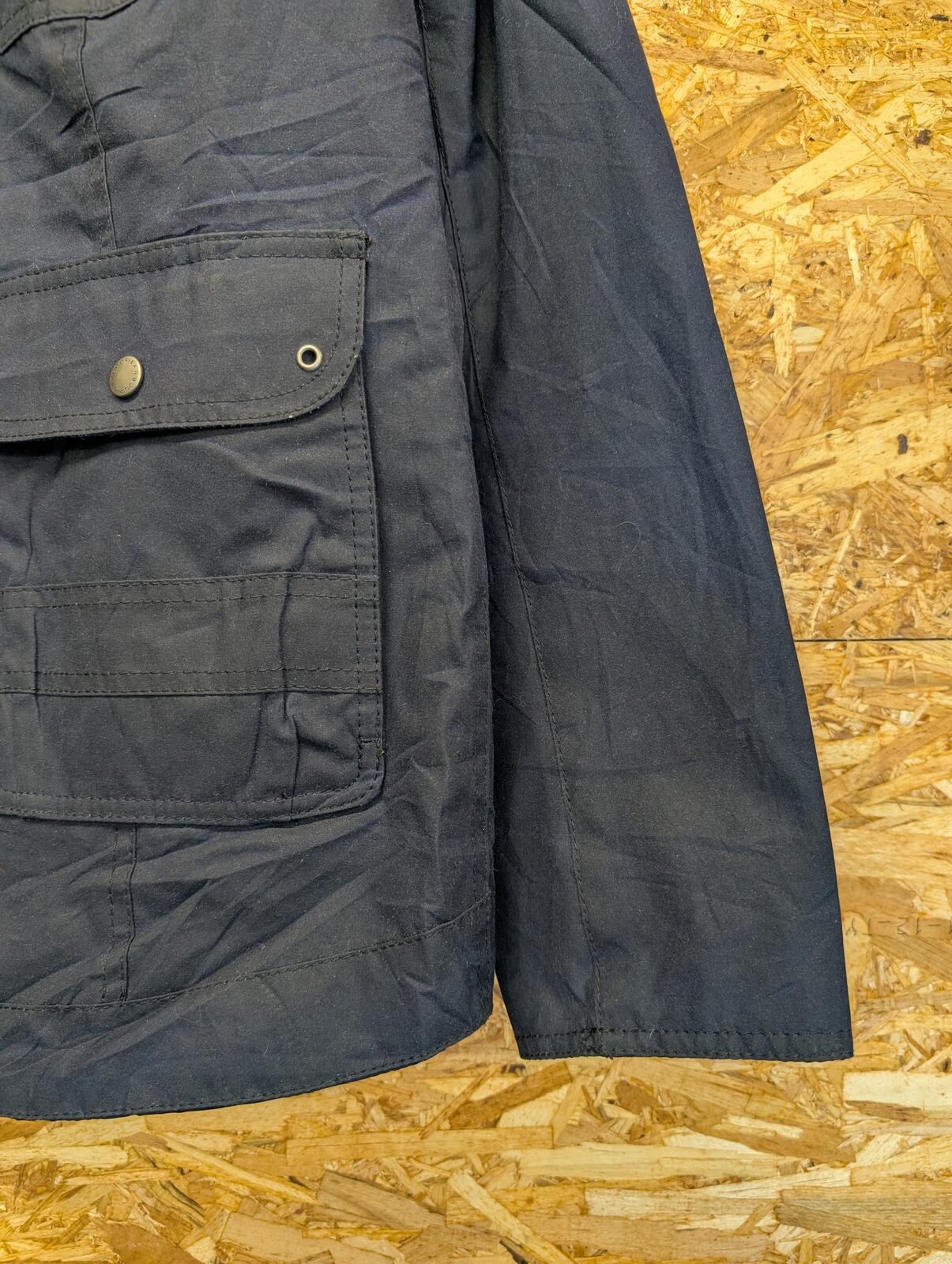 Barbour Filey Waxed Jacket Womens Size 10 Navy Blue Cord Collar South Shields