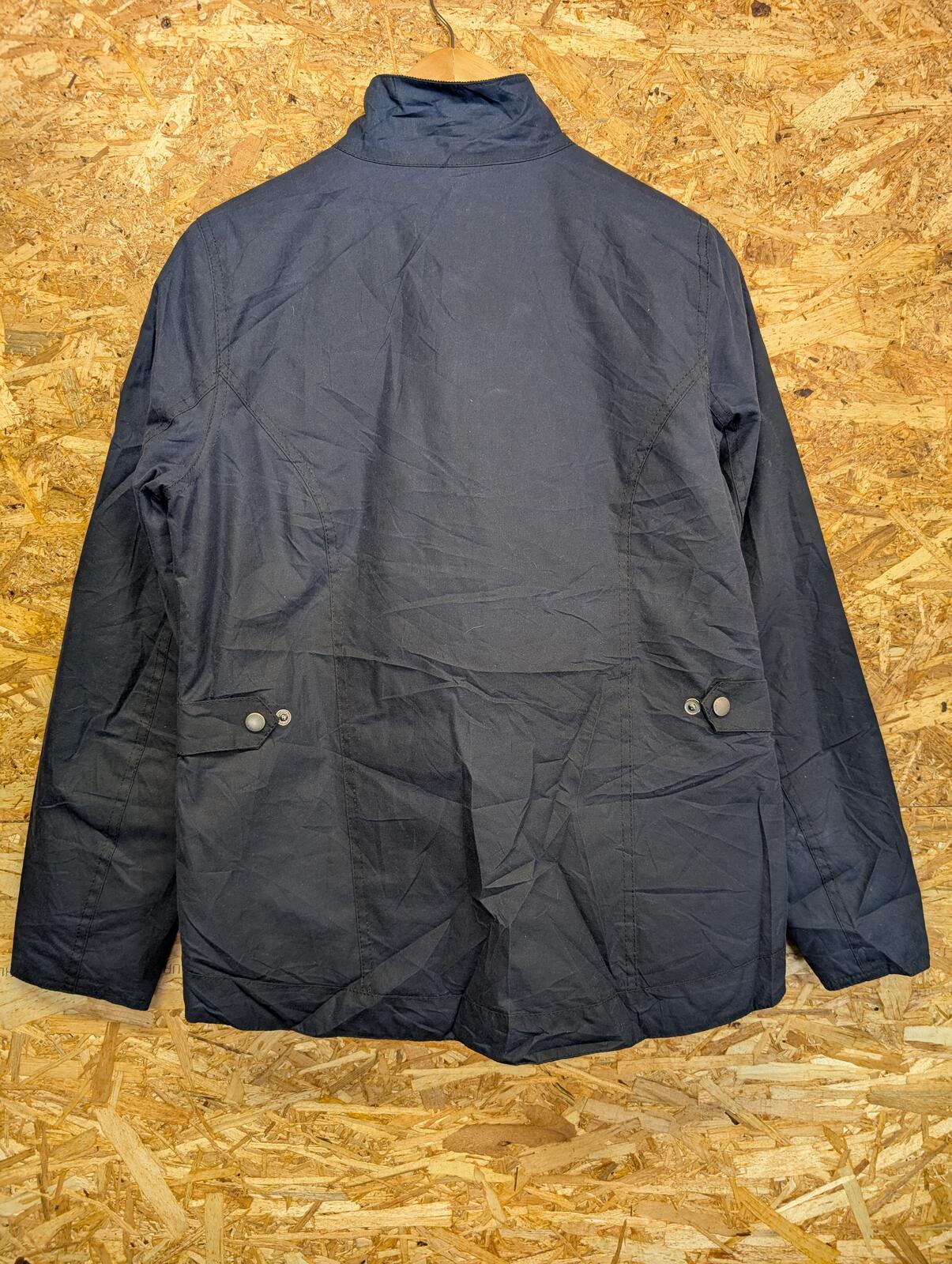 Barbour Filey Waxed Jacket Womens Size 10 Navy Blue Cord Collar South Shields