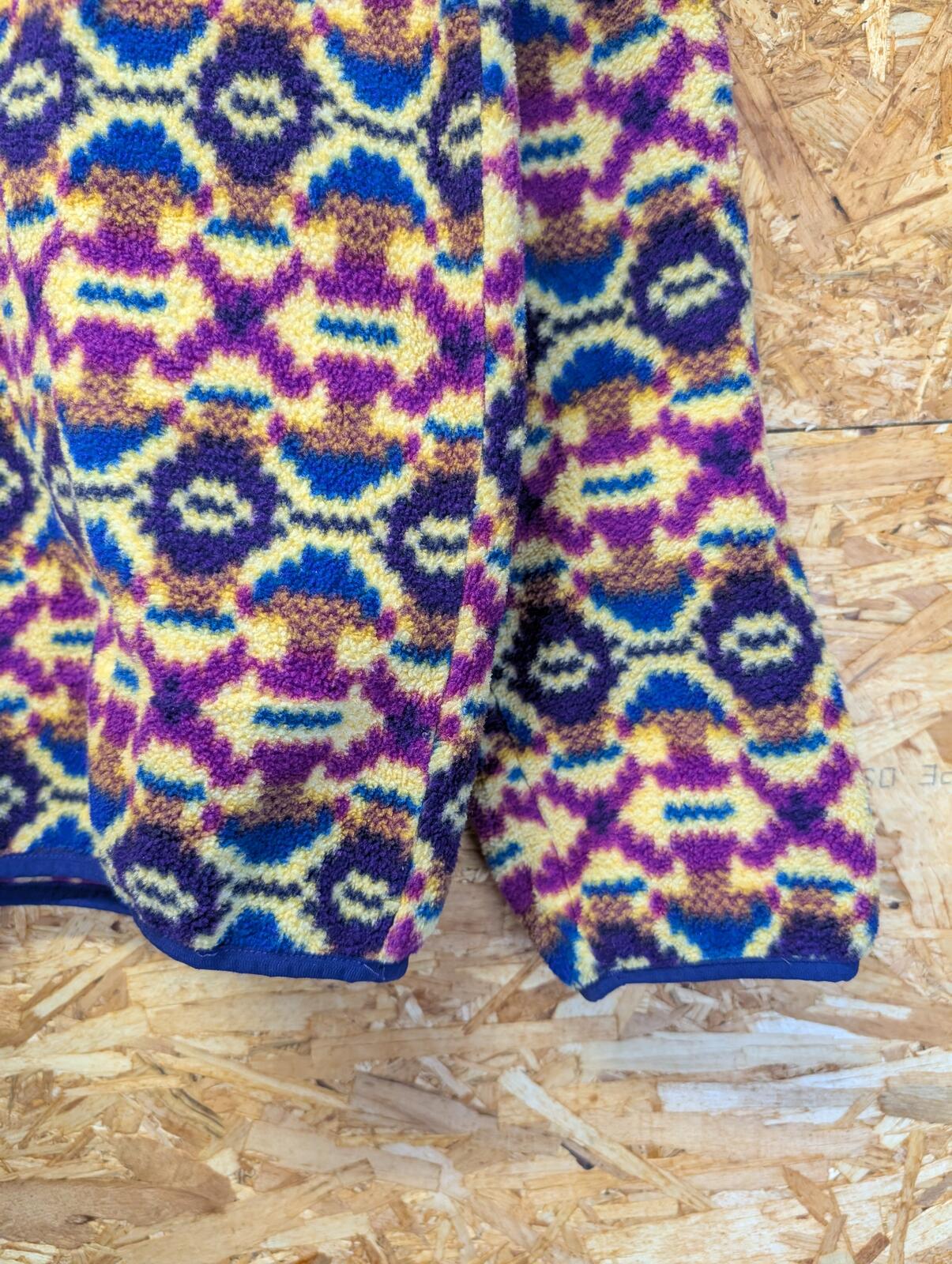 Patagonia Synchilla Fleece Pullover Womens Medium Blue Pink Aztec Pattern Snap-T