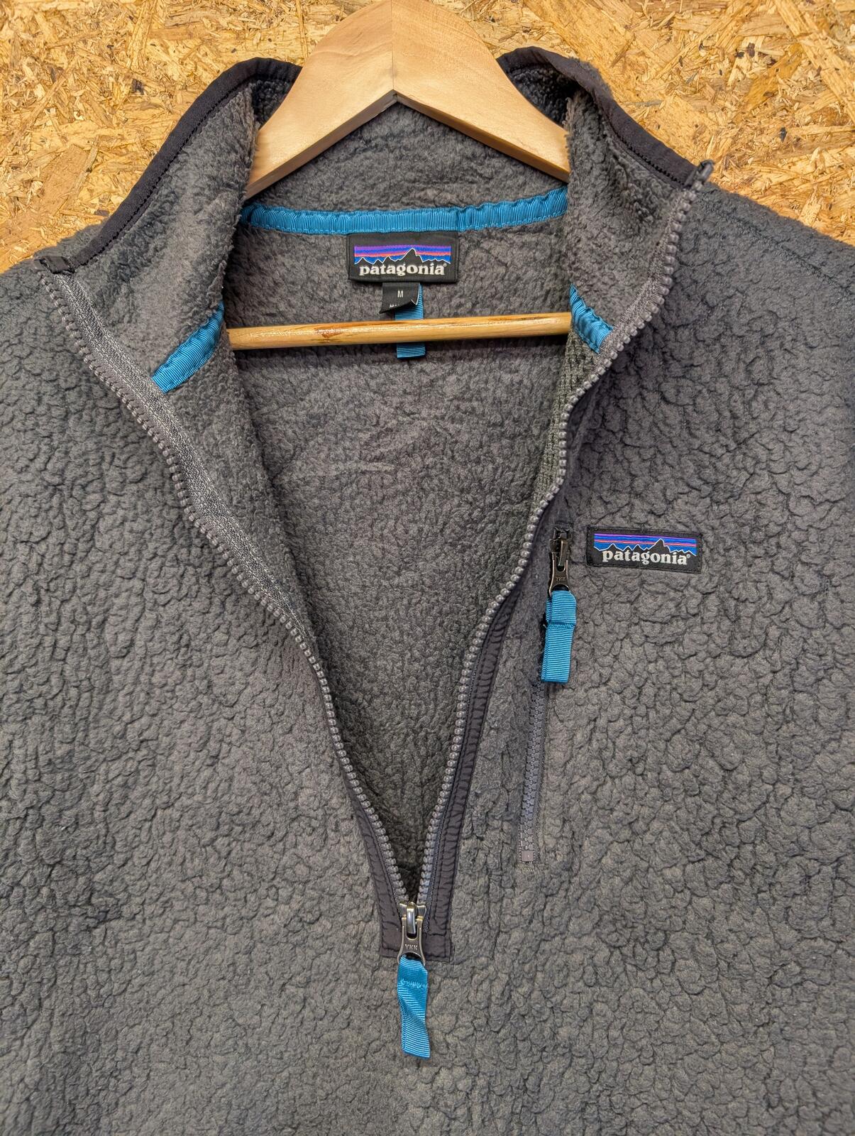 Patagonia Fleece Medium Man Grey 1/4 Zip Synchilla Snap-T Retro Pile Borg Sherpa