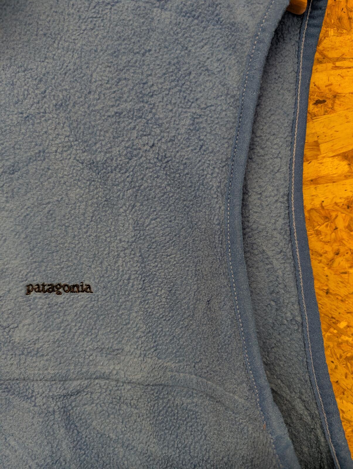 Patagonia Fleece Vest Large Men Synchilla USA Zip Light Blue Body Warmer Gilet
