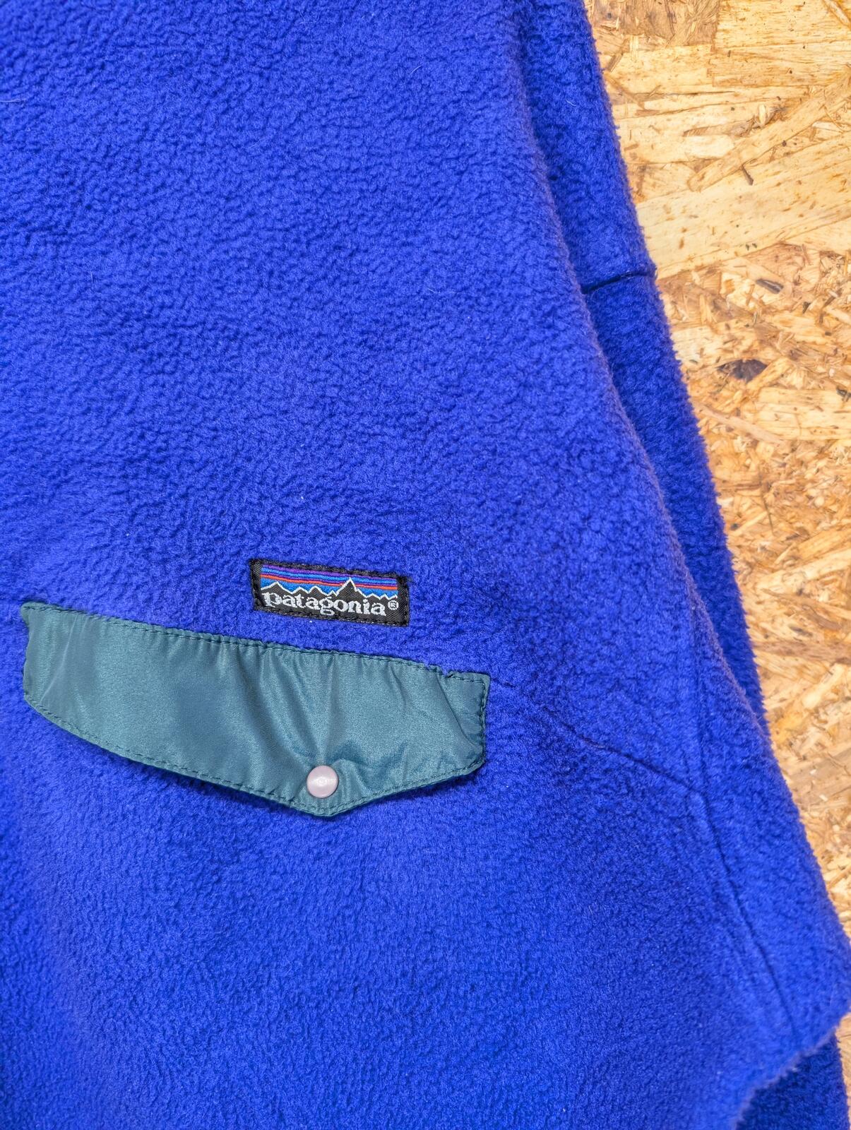 Vintage 90s Patagonia Fleece Large Men Synchilla Snap-T 1/4 Button Blue Purple