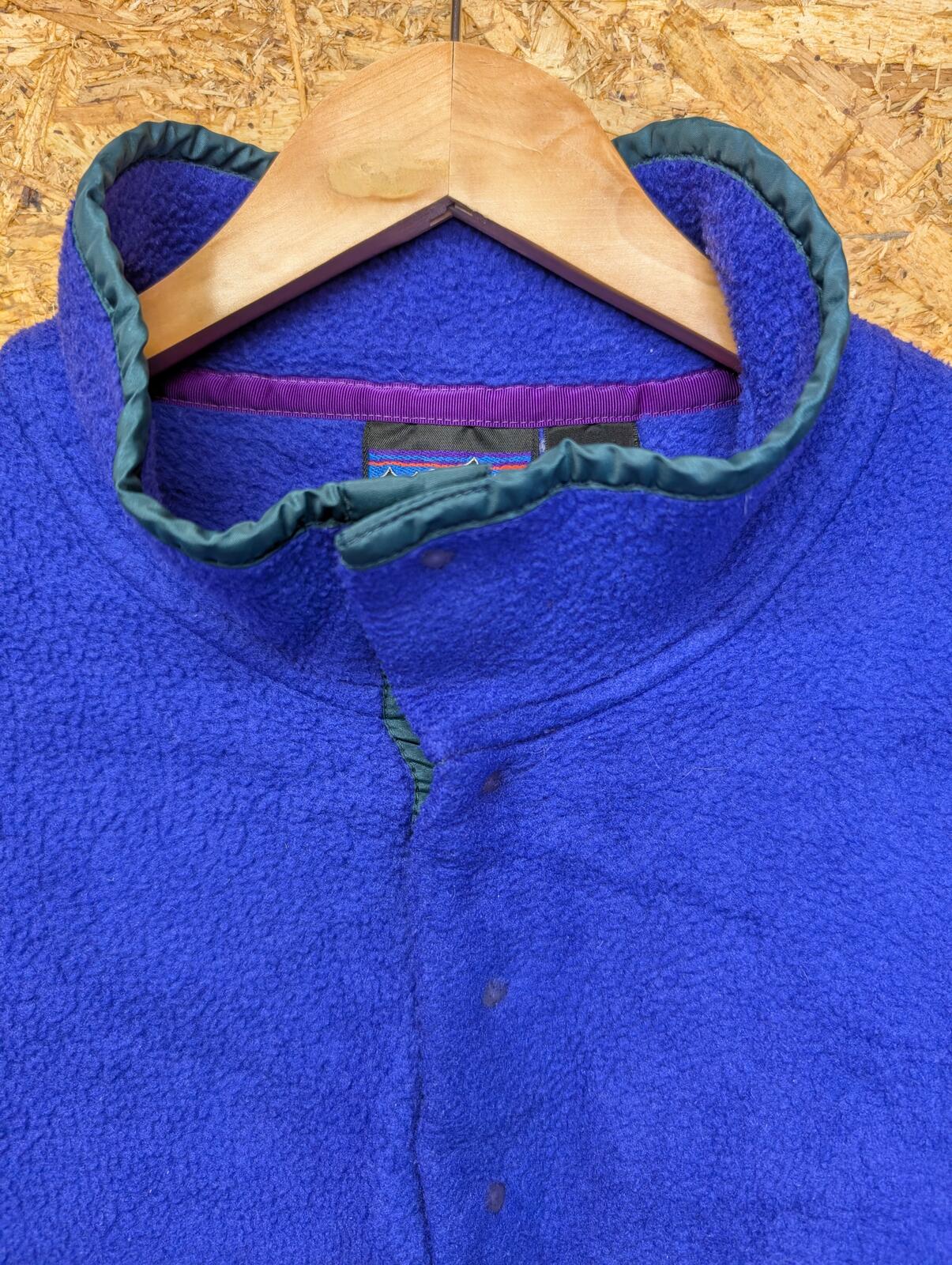 Vintage 90s Patagonia Fleece Large Men Synchilla Snap-T 1/4 Button Blue Purple