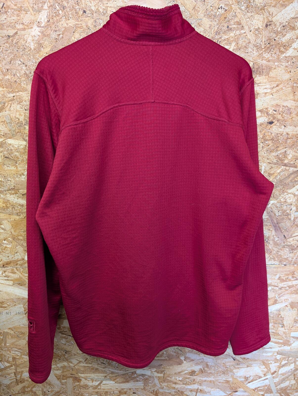Patagonia R1 TechFace Jacket Fleece Large Men 1/4 Zip Red Microgrid Jumper