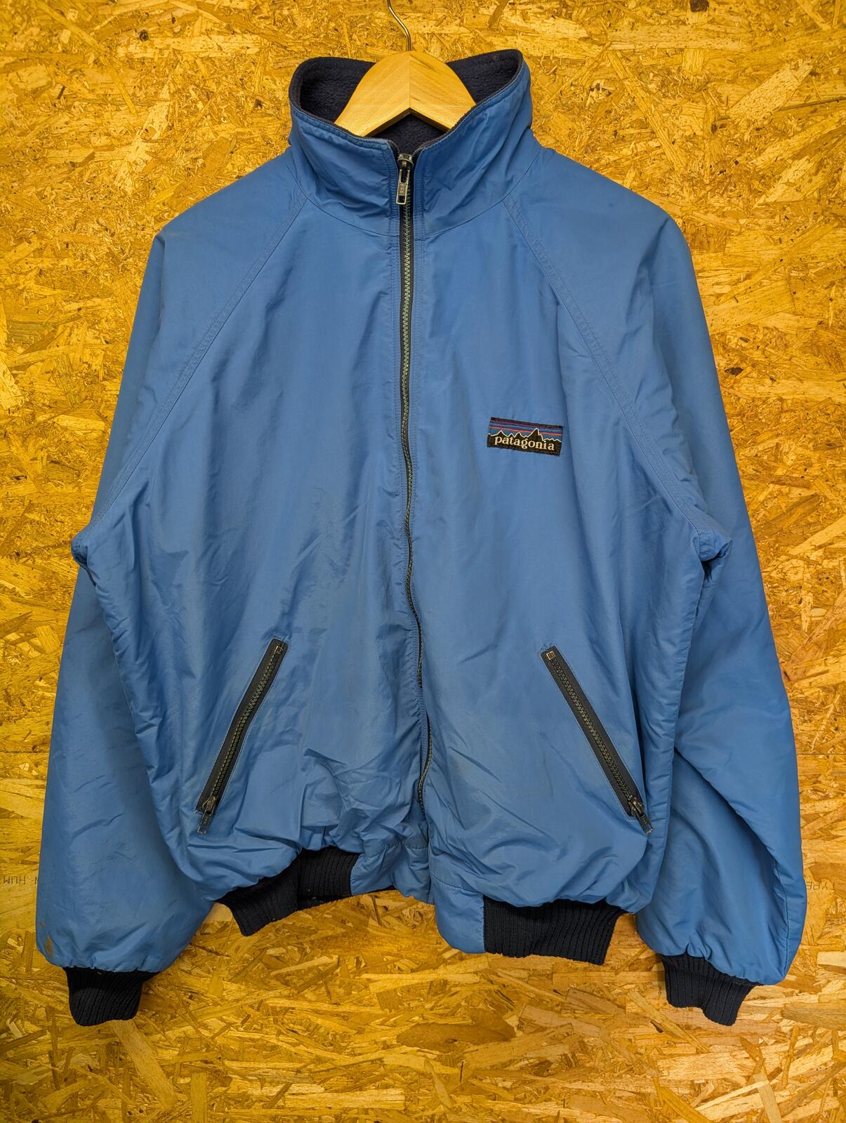 Vintage Patagonia Fleece Jacket XL Men Zip Synchilla Blue Navy Nylon 80s USA