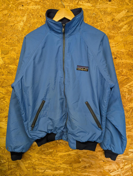Vintage Patagonia Fleece Jacket XL Men Zip Synchilla Blue Navy Nylon 80s USA