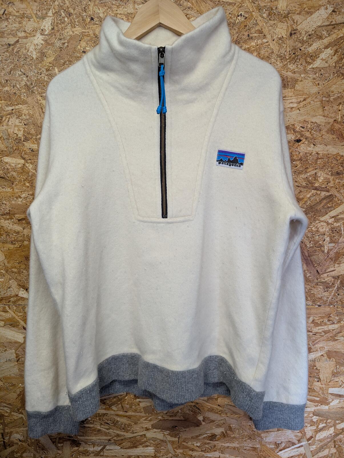 Patagonia Jumper Fleece Small Men 1/4 Zip Synchilla Snap-T White Retro Cotton