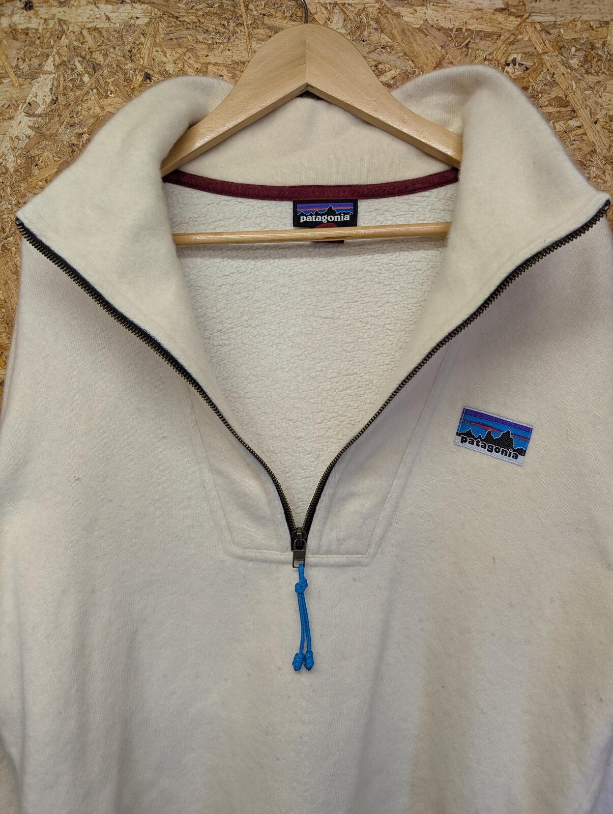 Patagonia Jumper Fleece Small Men 1/4 Zip Synchilla Snap-T White Retro Cotton