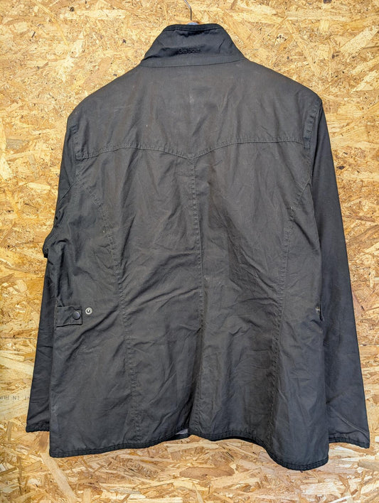 Barbour Utility Jacket Size 20 Women Wax Coat Black Lined Waterproof Pockets