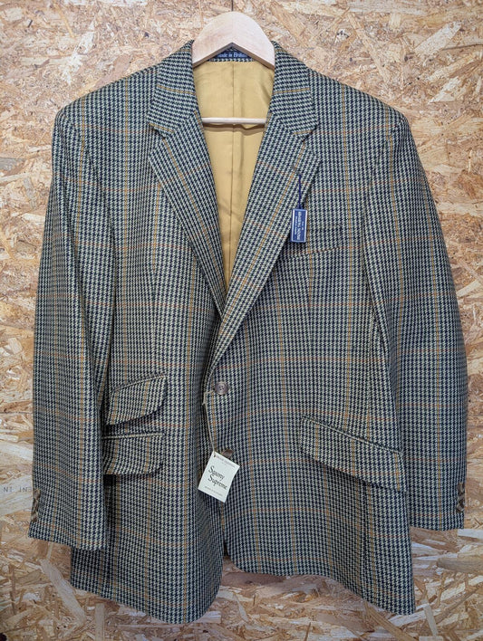 Brook Taverner Tweed Wool Blazer Jacket CL 44 Men Khaki Brown Country Scotland