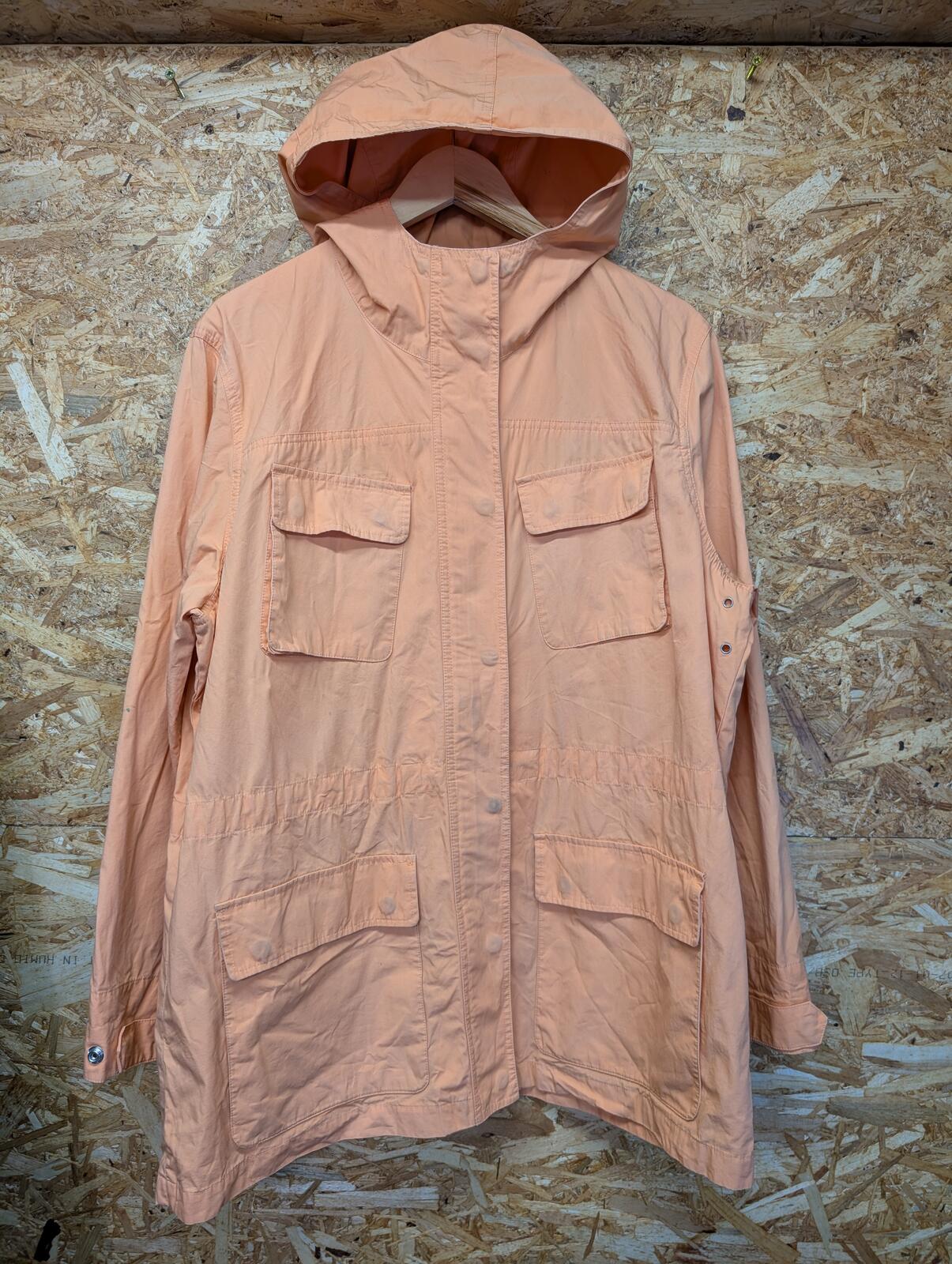Ralph Lauren Parka Jacket Large Men Peach Salmon Field Coat Pockets Terrace Pink