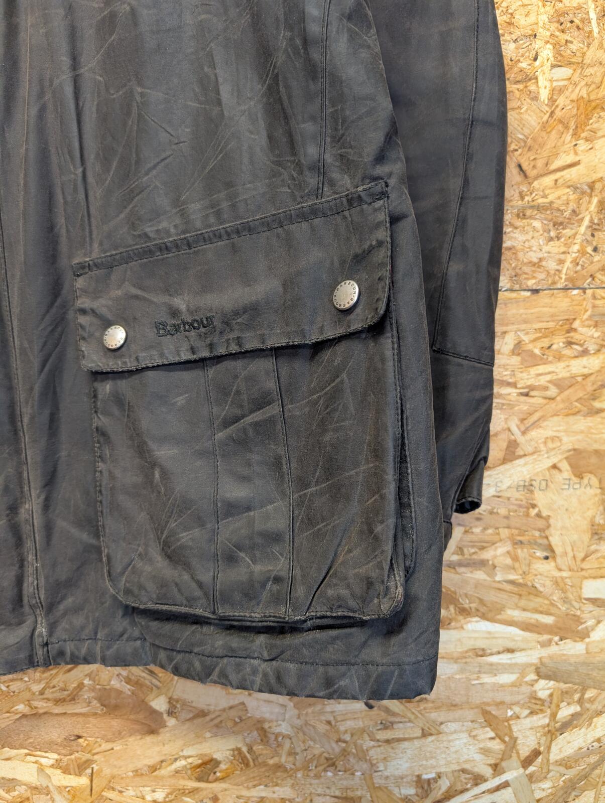 Barbour International Tourer Duke Wax Cotton Jacket Large Mens Black Cafe Racer