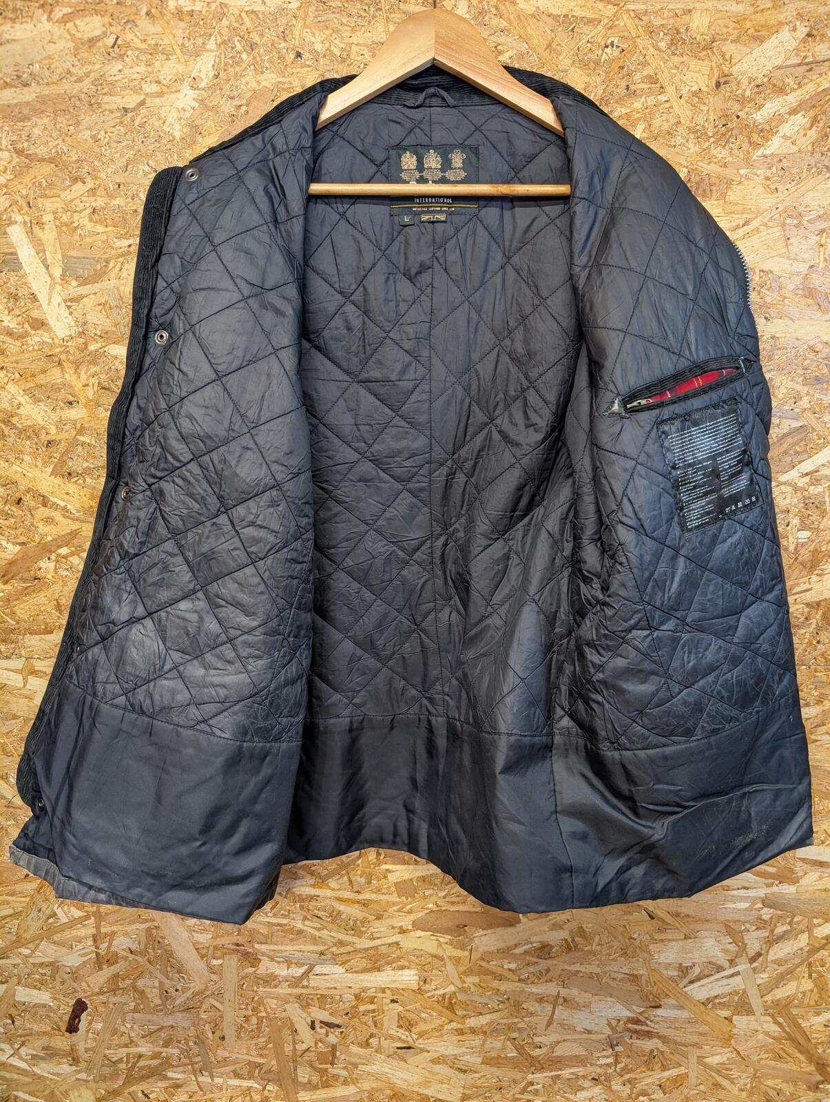 Barbour International Tourer Duke Wax Cotton Jacket Large Mens Black Cafe Racer