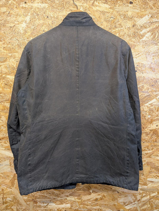 Barbour International Tourer Duke Wax Cotton Jacket Large Mens Black Cafe Racer