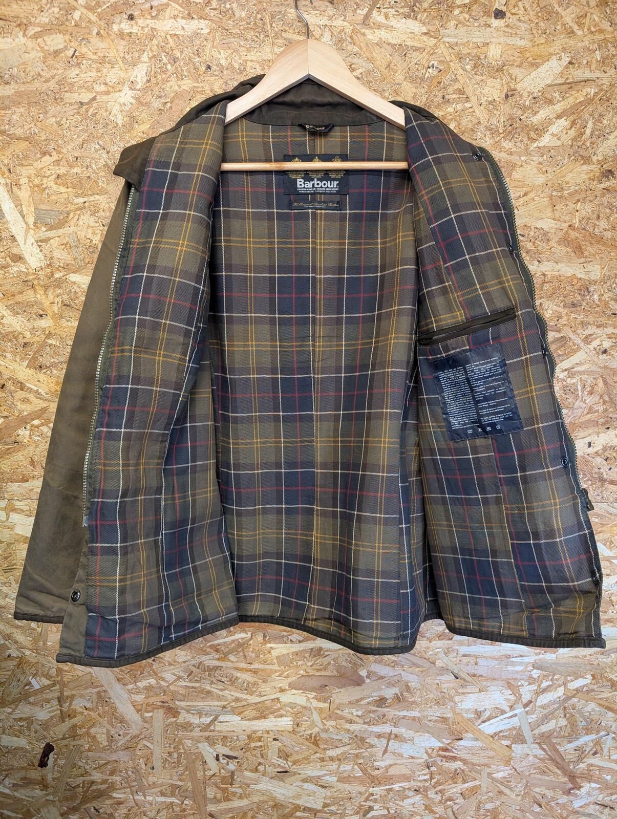 Barbour Utility Jacket Women Size 16 Khaki Green Wax Cotton Coat International
