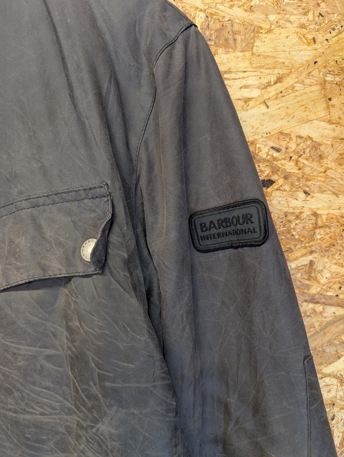 Barbour International Tourer Duke Wax Cotton Jacket Medium Mens Black Cafe Racer