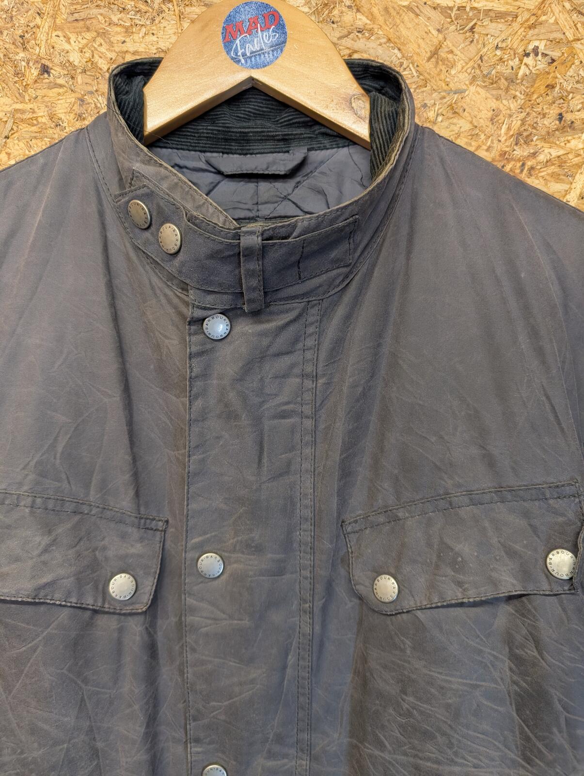 Barbour International Tourer Duke Wax Cotton Jacket Medium Mens Black Cafe Racer