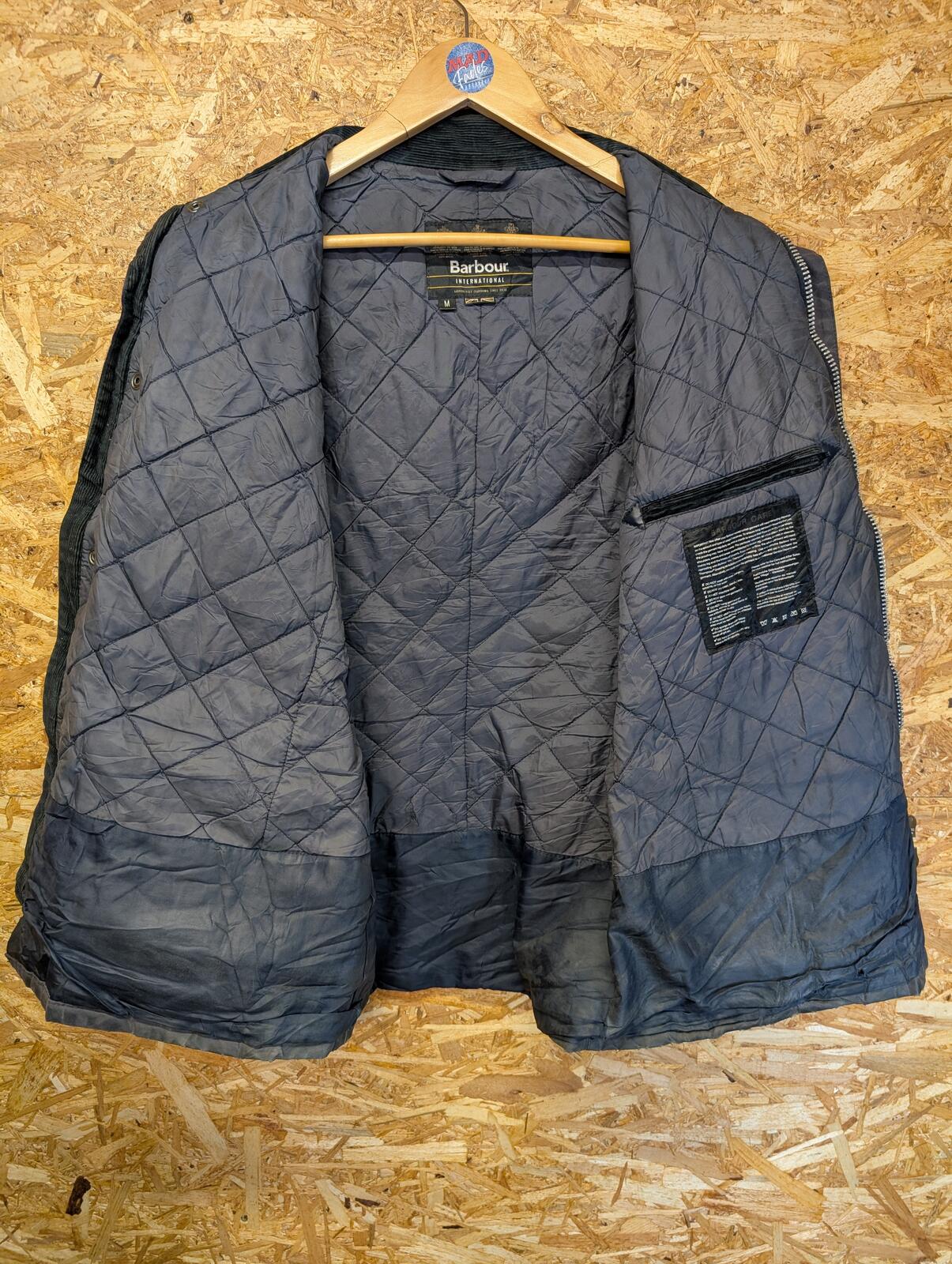 Barbour International Tourer Duke Wax Cotton Jacket Medium Mens Black Cafe Racer