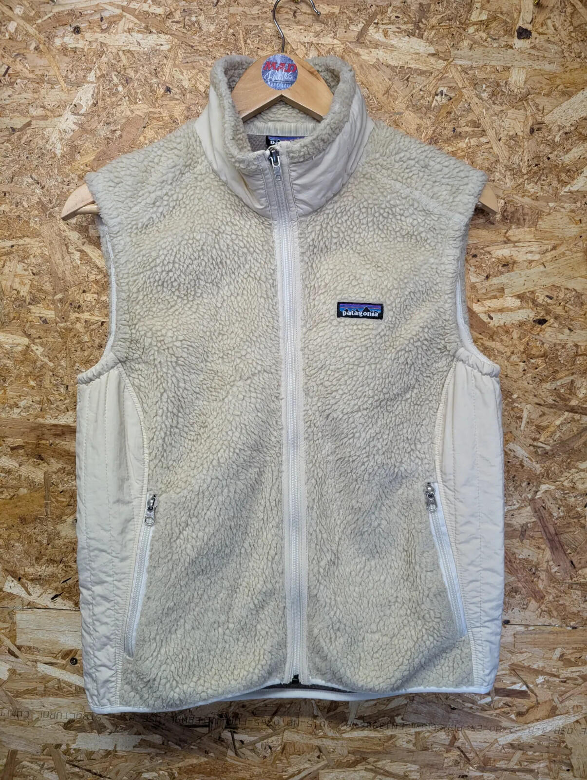 Patagonia Retro-X Fleece Vest Women Large Cream Sherpa Full Zip Gilet Bodywarmer