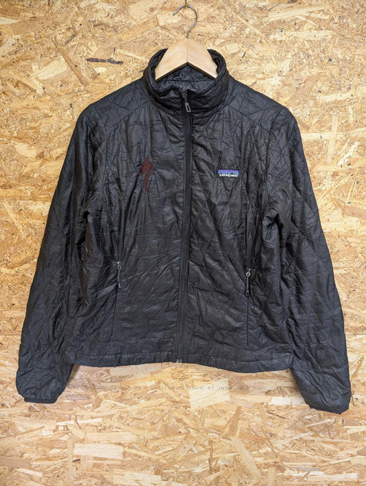 Patagonia Nano Puff Jacket Women Small Black Primaloft Zip Quilted Layer Coat