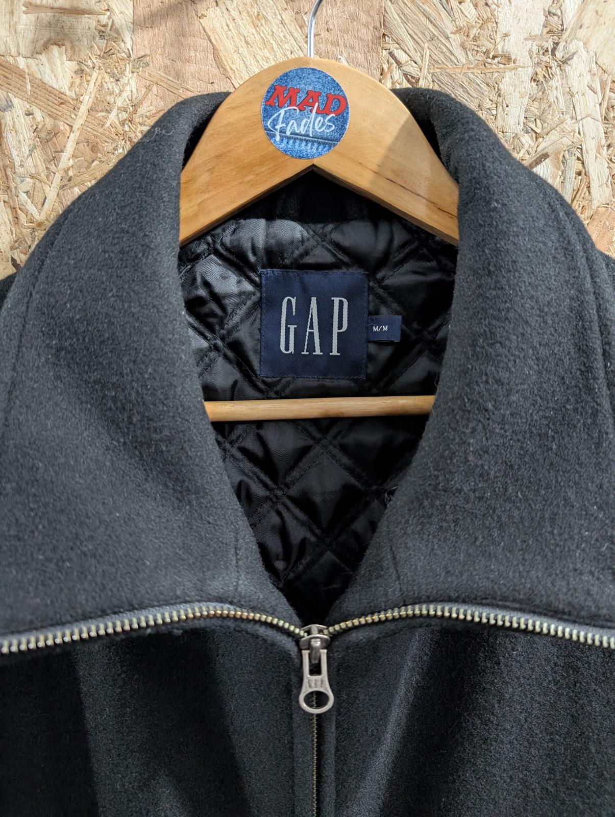 Gap Wool Ranger Jacket Mens Size Medium Bomber Donkey Black Zip Front Vintage