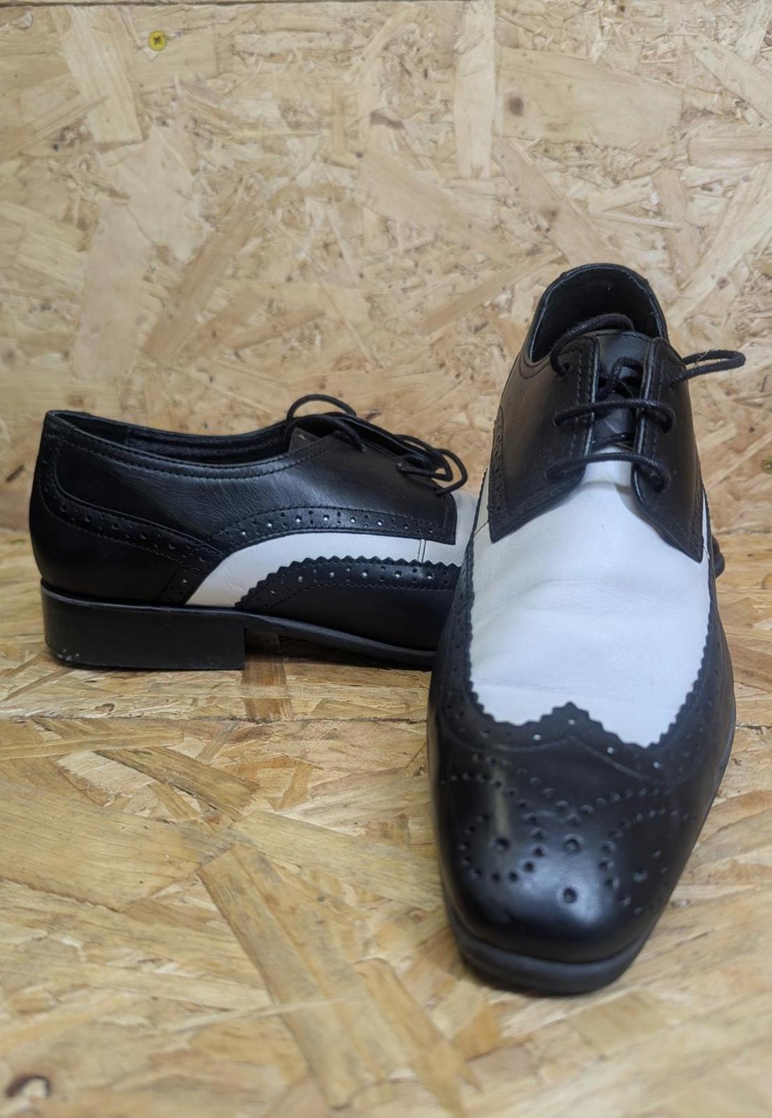 Mod Clothing.com Brogue Shoes 6 UK 40 EU 60s Style Retro Lace Black White