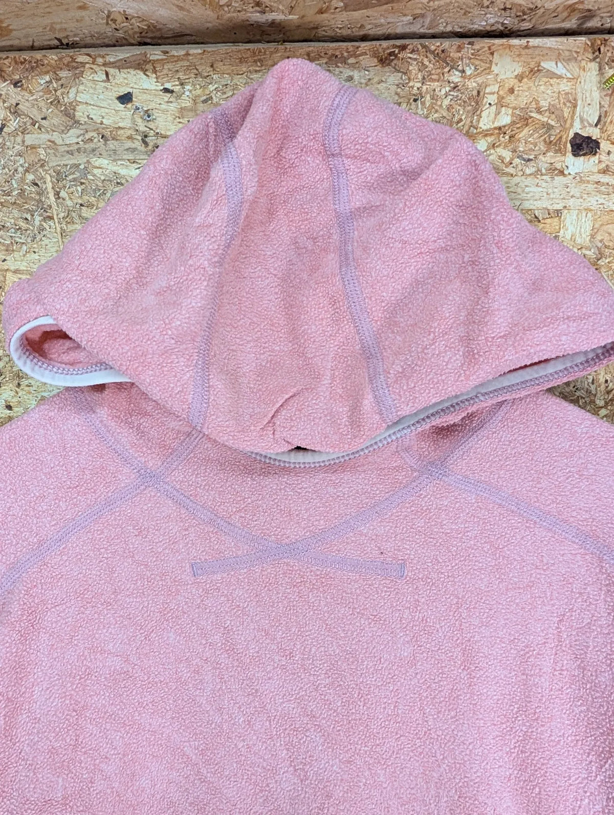 Patagonia Fleece Hoodie Womens Medium Pink Pullover Micro D-Luxe Hoody Walking