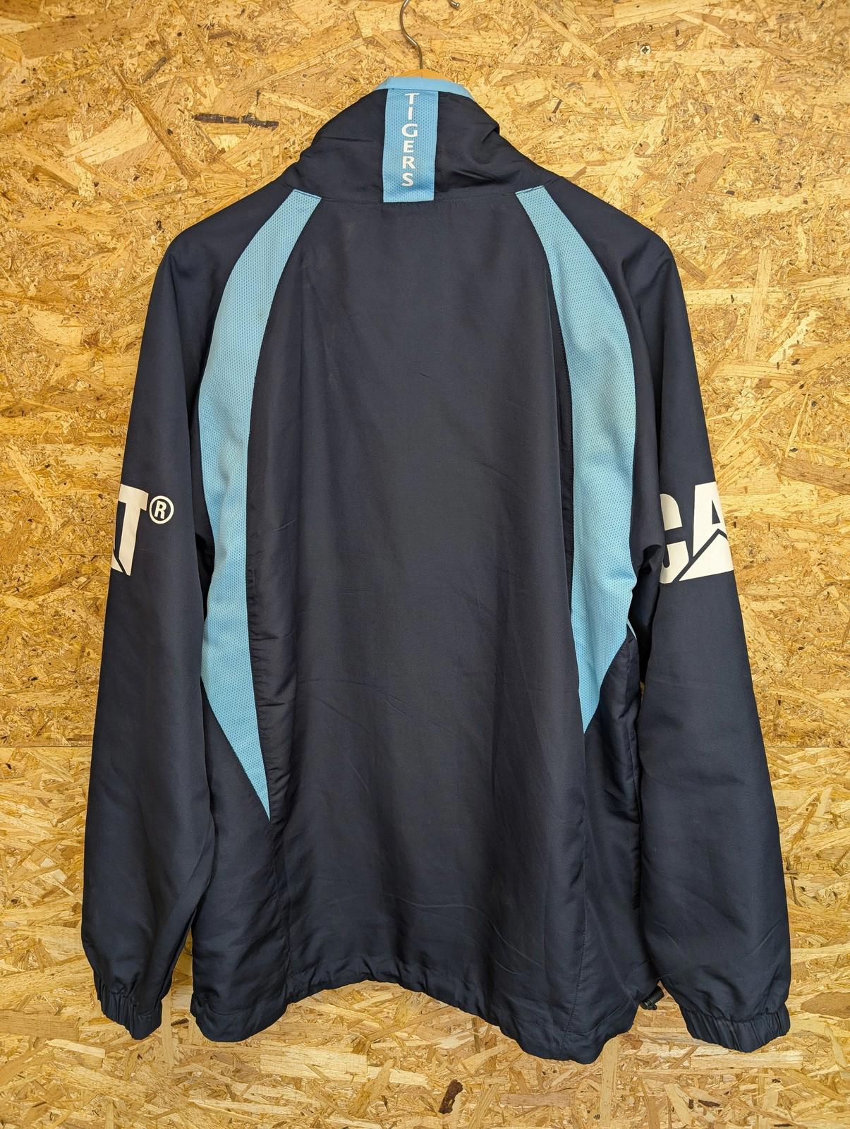 Leicester Tigers Jacket Large Men Cat Training Top Navy Blue Zip Cotton Traders