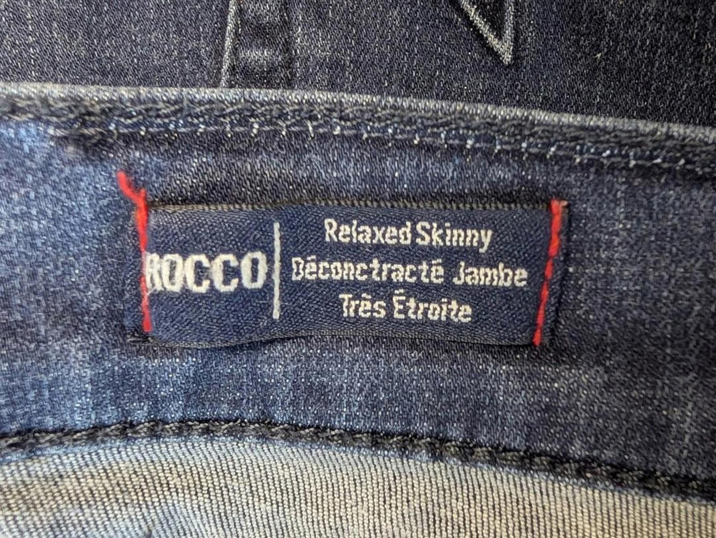 True Religion Rocco Jeans Mens W38 L33 Stretch Slim Skinny Navy Blue Denim