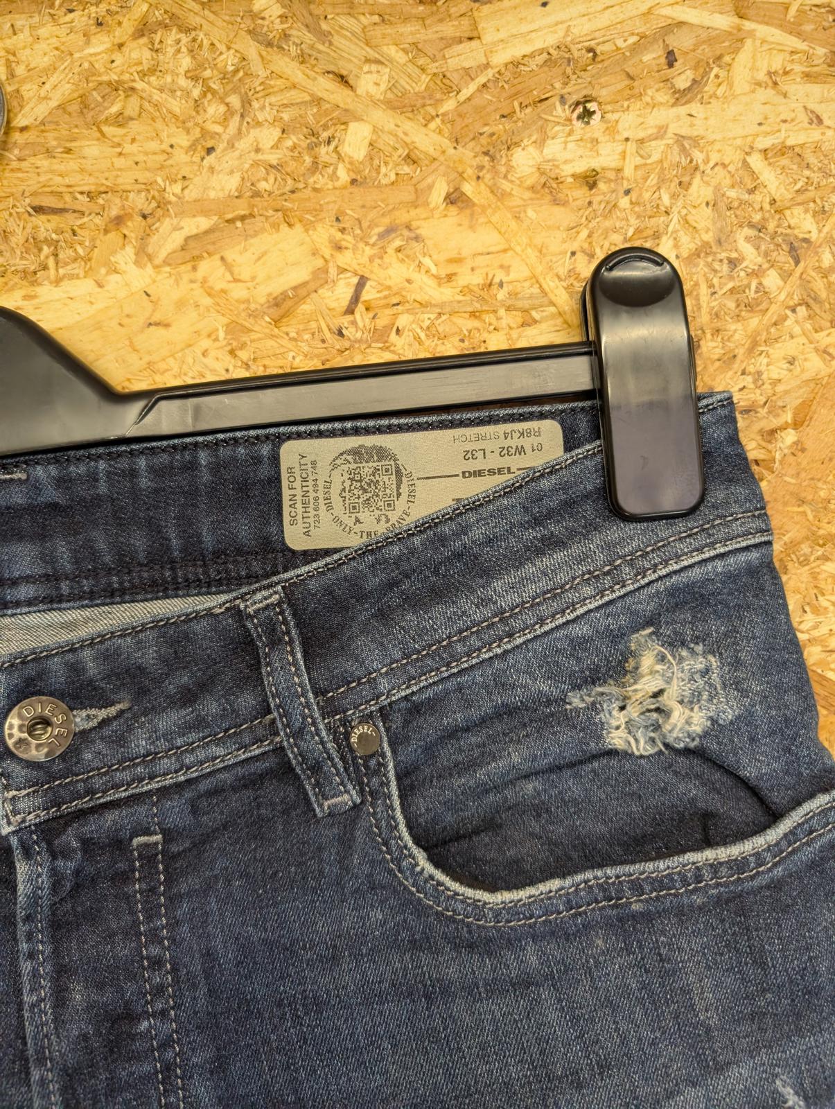 Diesel Troxer Slim Skinny Jeans W32 L32 Stretch Indigo Blue Denim R8KJ4