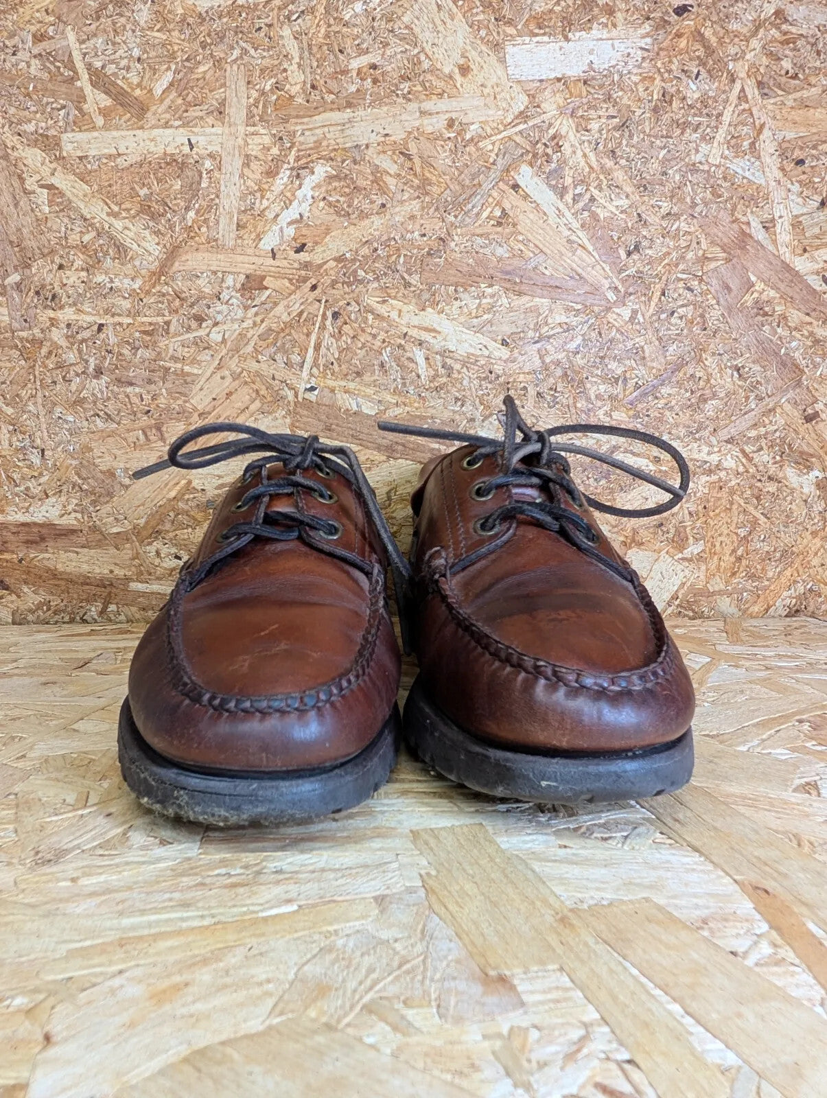 Barbour Boat Shoes Mens UK 8 Brown Leather Lace Up Casual Classic England Tan