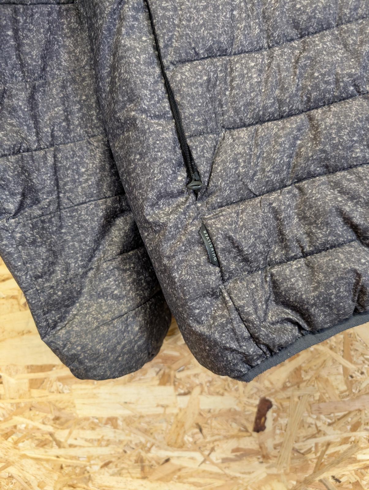 Quiksilver Mens Jacket Small Puffa Grey Silver White Padded