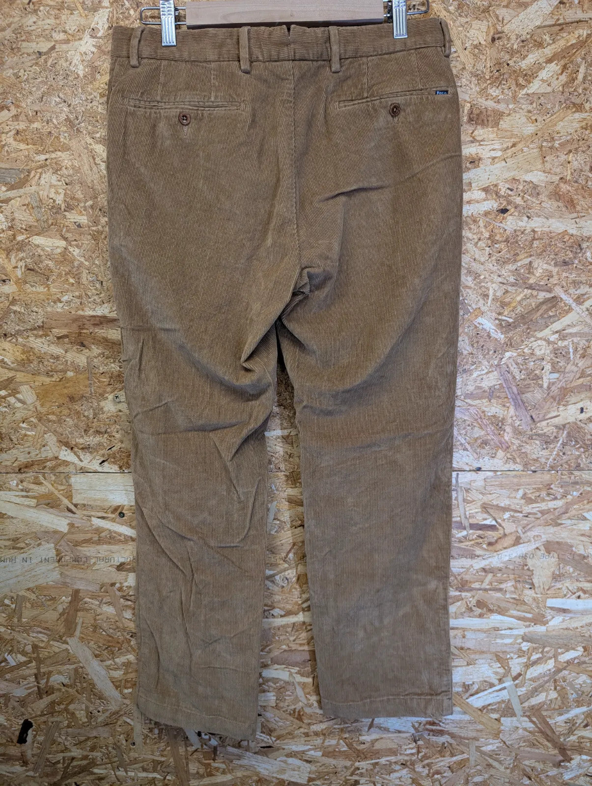 Ralph Lauren Corduroy Trousers Mens W30 L32 Brown Cotton Cords Preppy Fit