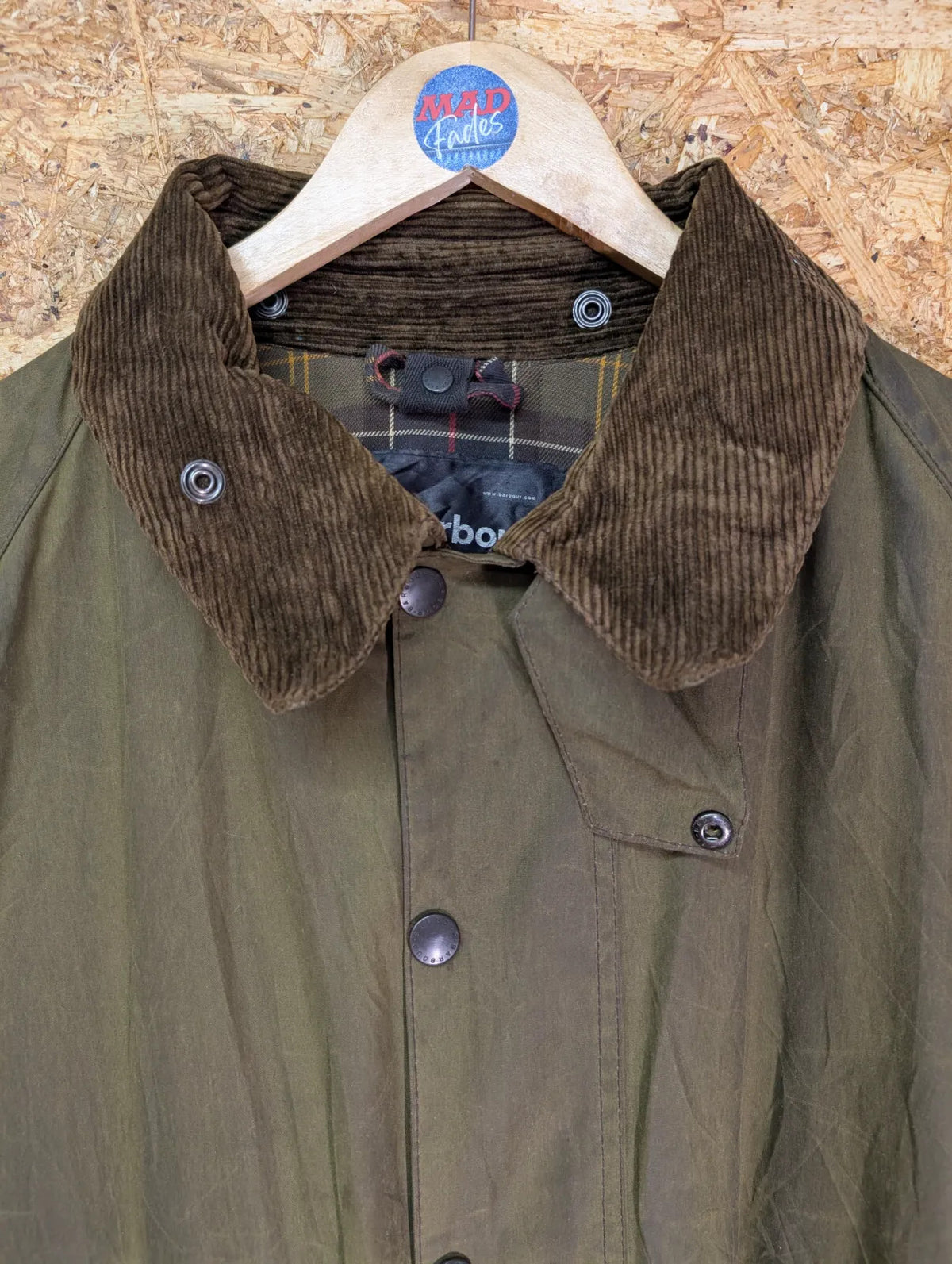 Vintage Barbour Classic Moorland Wax Jacket Men 2XL C52 Olive Green A820 + Hood