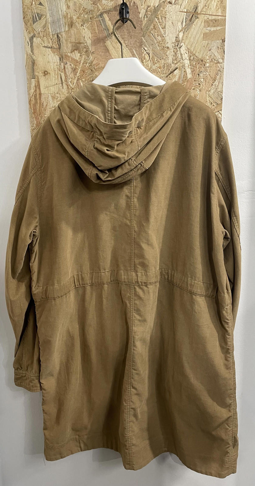 White Mountaineering Mens XL Parka Corduroy Cotton Beige Hooded Anorak Jacket
