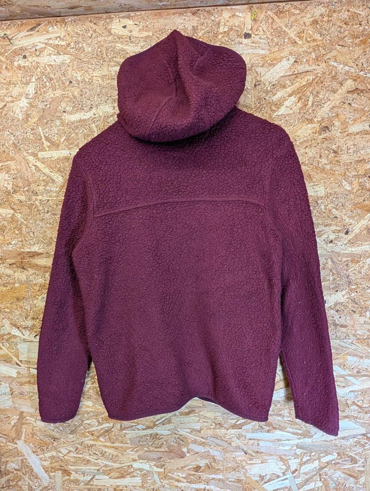 Patagonia Fleece Hoodie Jacket Women XS Sherpa Full Zip Burgundy Deep Pile Retro