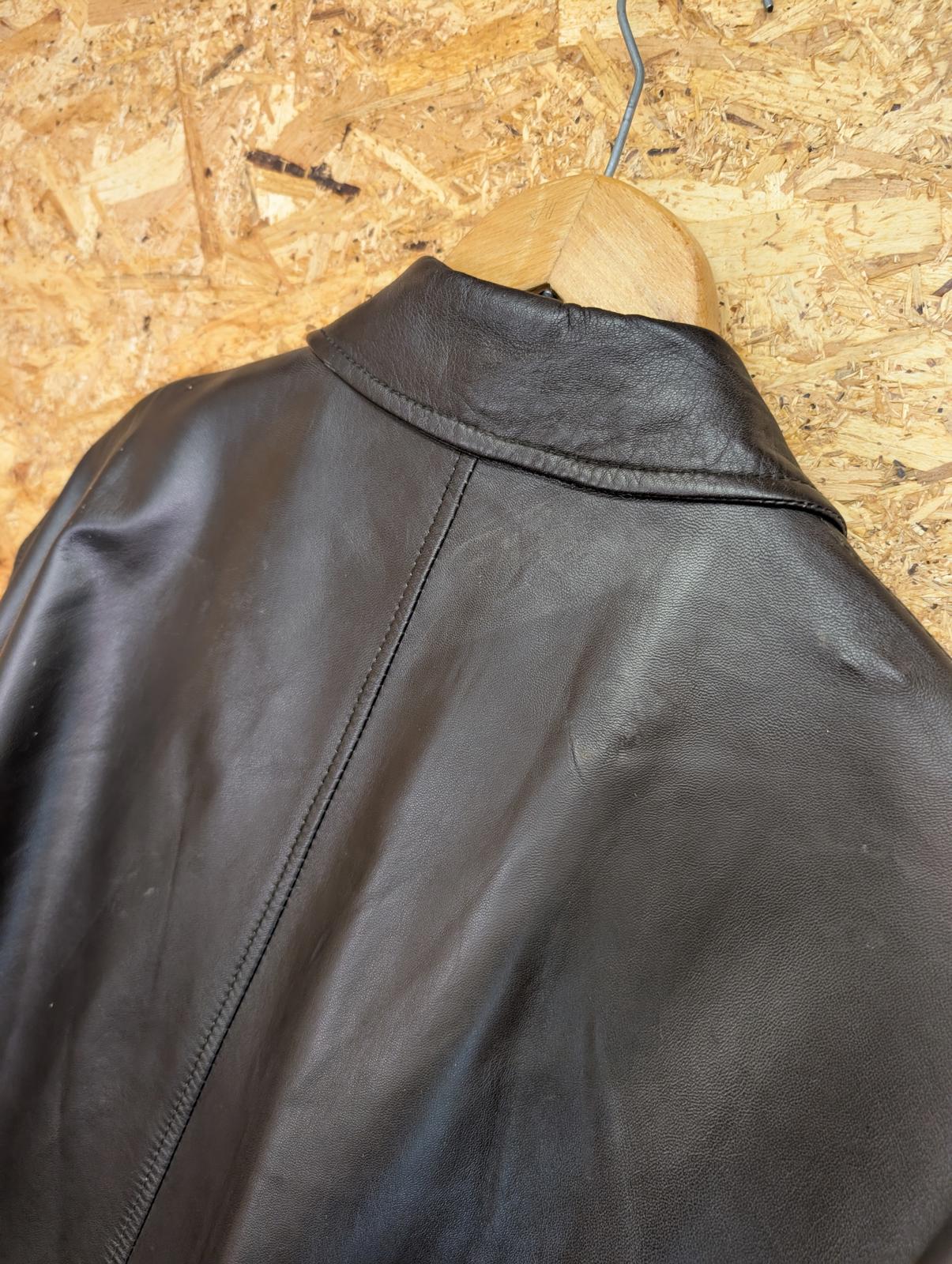 Latini Leather Jacket Mens Size XL Brown Made In Italy Simple Zip Front