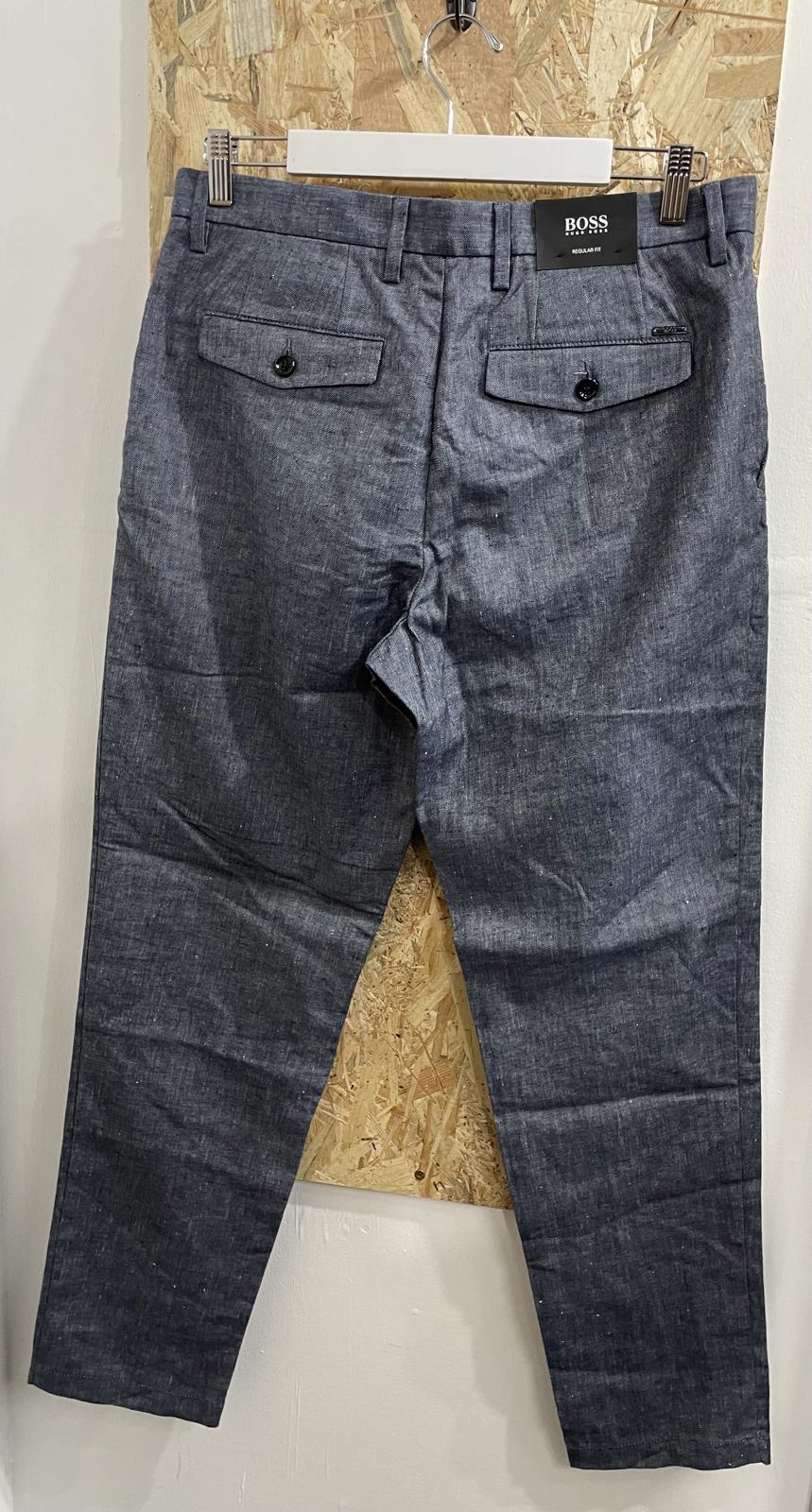 Hugo Boss Riko Pleated Jeans W32 L32 Stretch Fabric Indigo Blue Denim