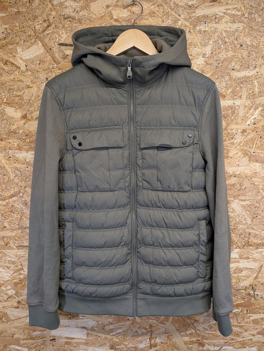 Alessandro Zavetti Puffa Jacket Medium Men Utility Track Khaki Green Zip Chore