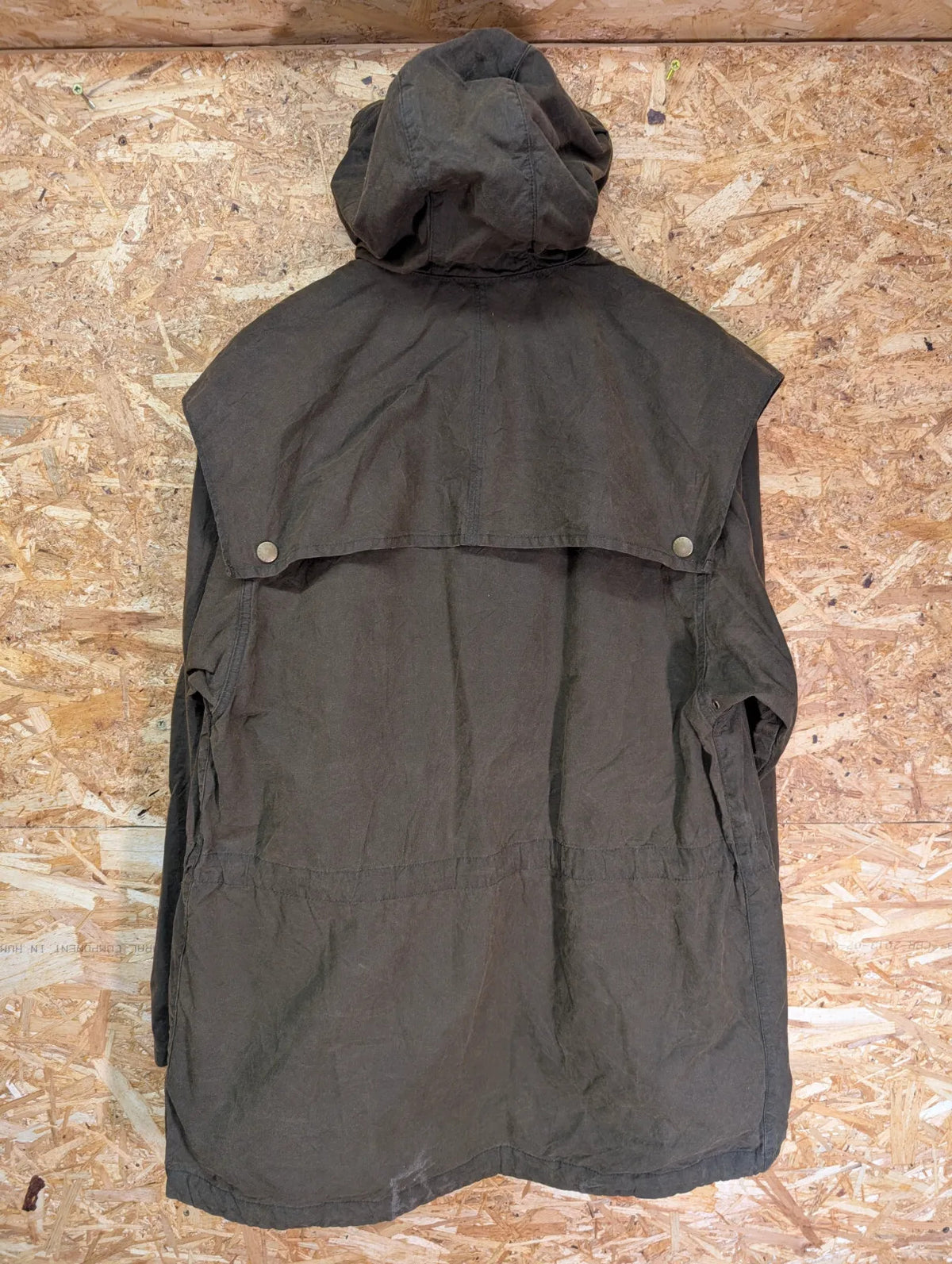 Barbour Catterick Parka Wax Jacket Large Green Cotton Cape Hood Sylkoil Finish
