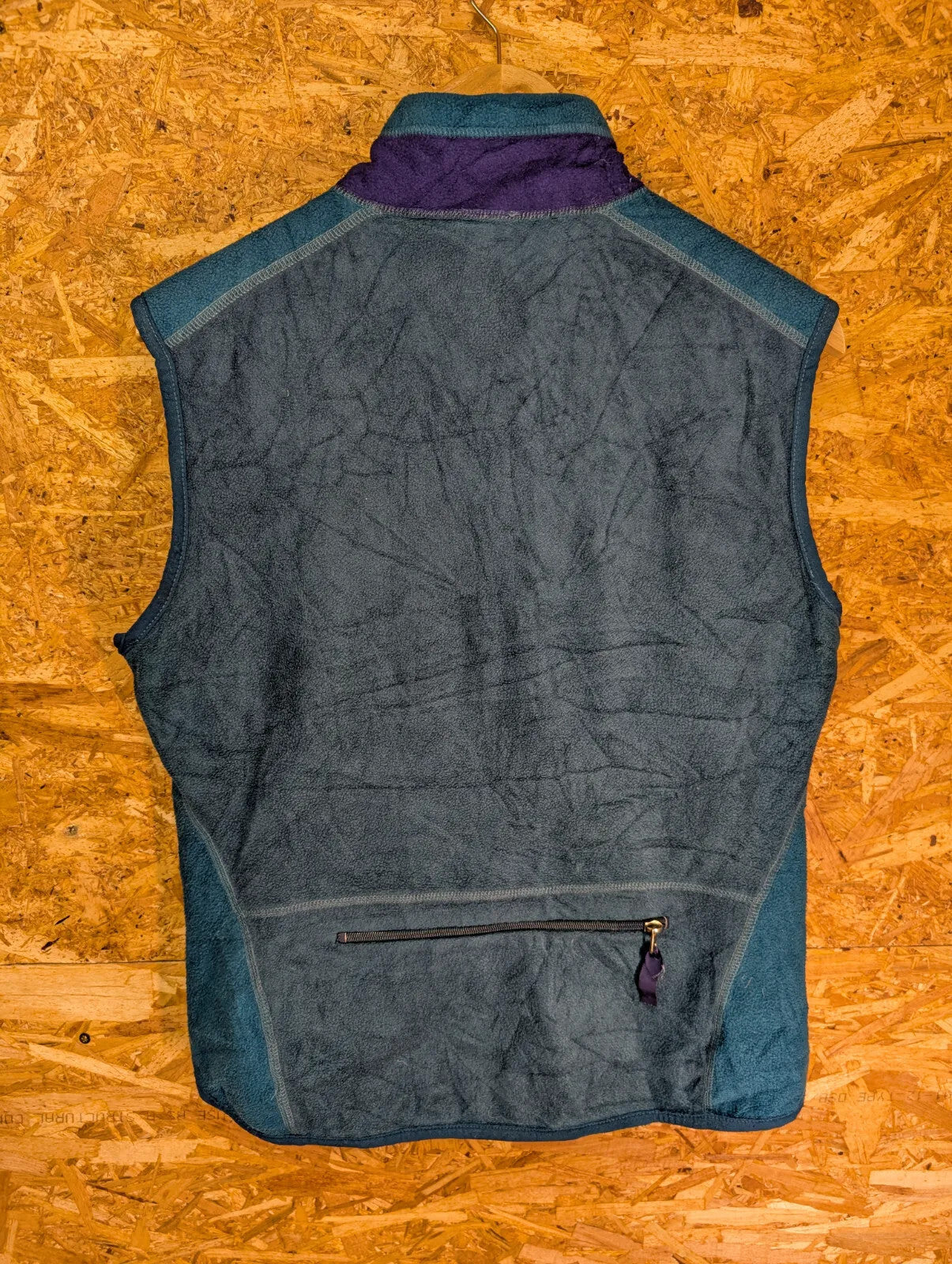 Vintage Patagonia PEF Fleece Vest Mens Medium Teal Blue Full Zip USA Made 90s