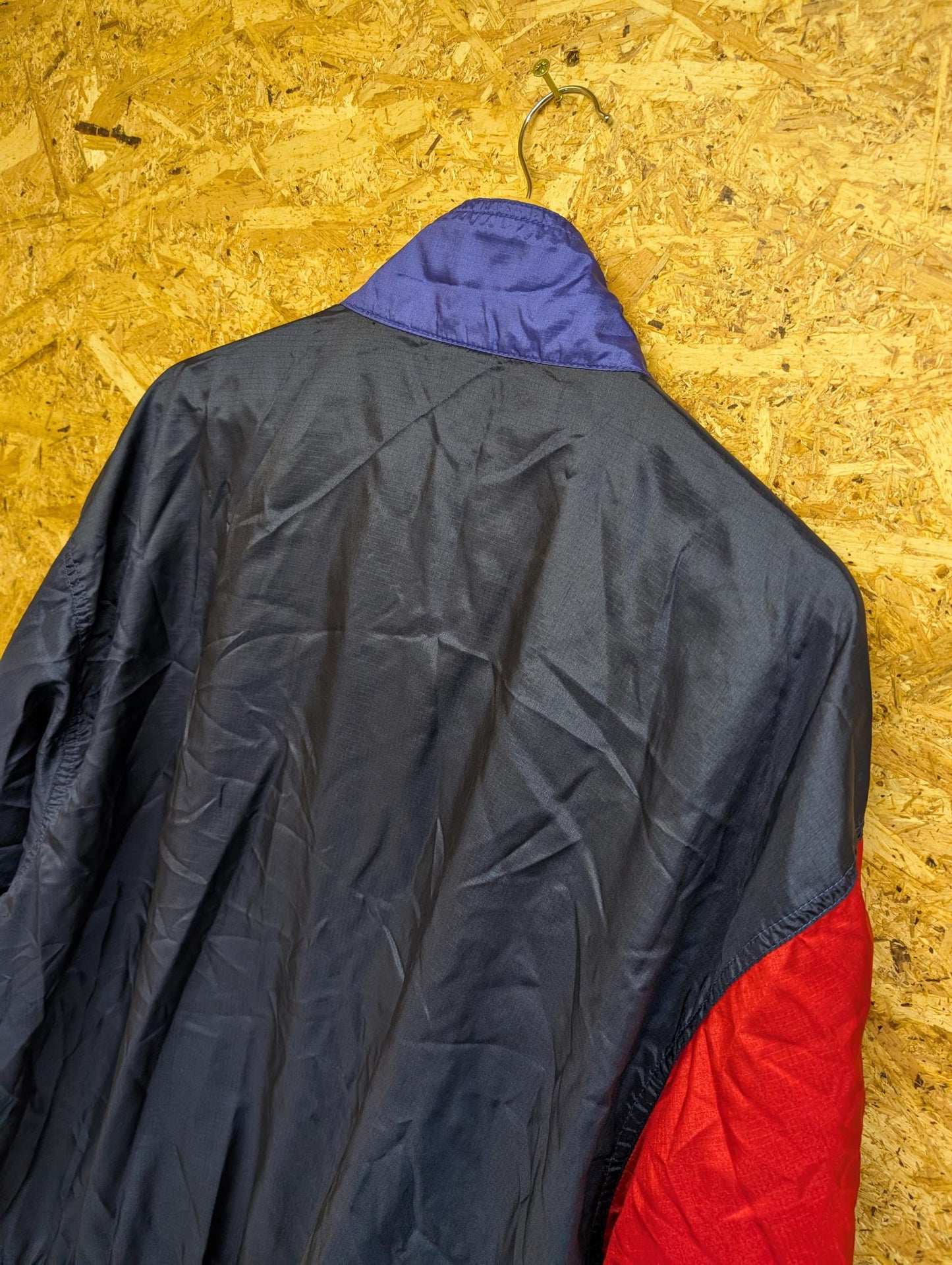 Nike XL Vintage 90s Windbreaker Jacket Grey Shell Purple Red Multicolour