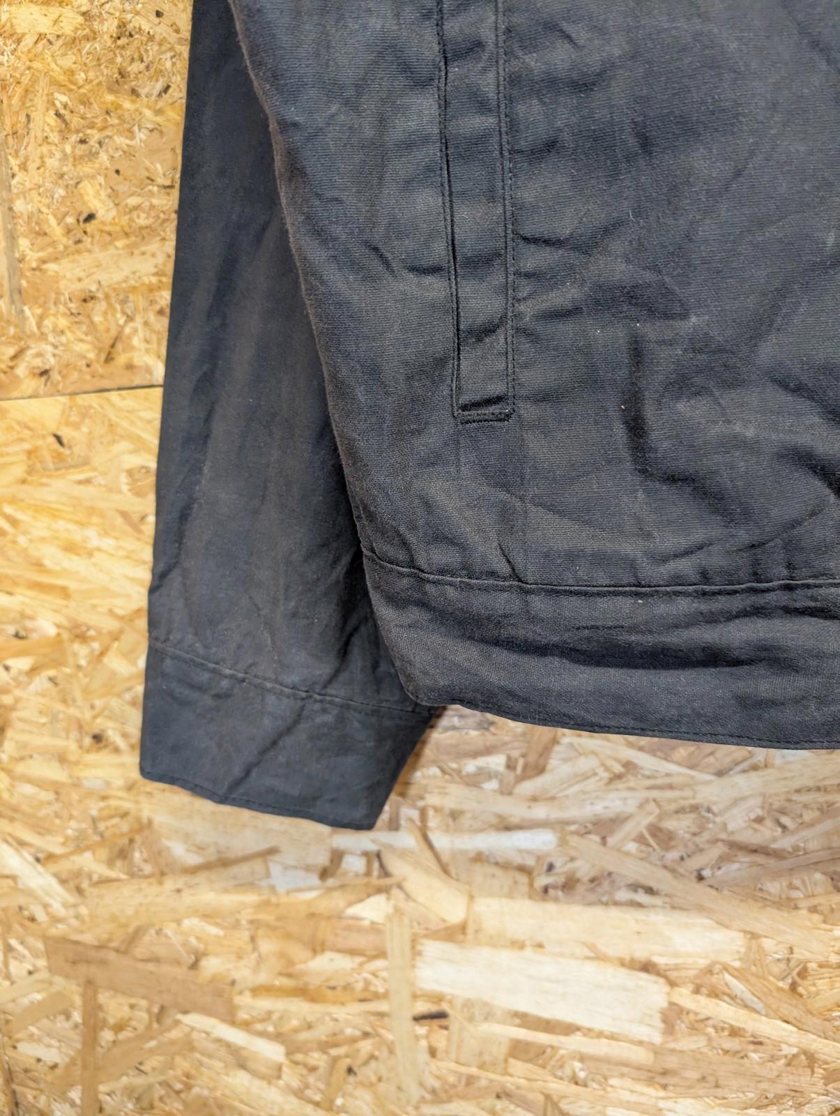 Flint & Tinder Wax Trucker Jacket Large Men Lined Cotton Casual Button Black USA