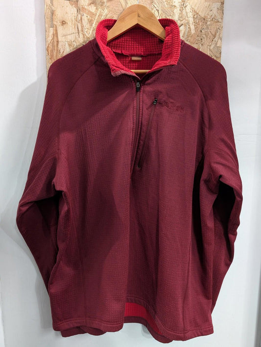 Rab Nucleus Pullover Men XXL Fleece Insulated Half Zip Red Microgrid Outdoor 2XL