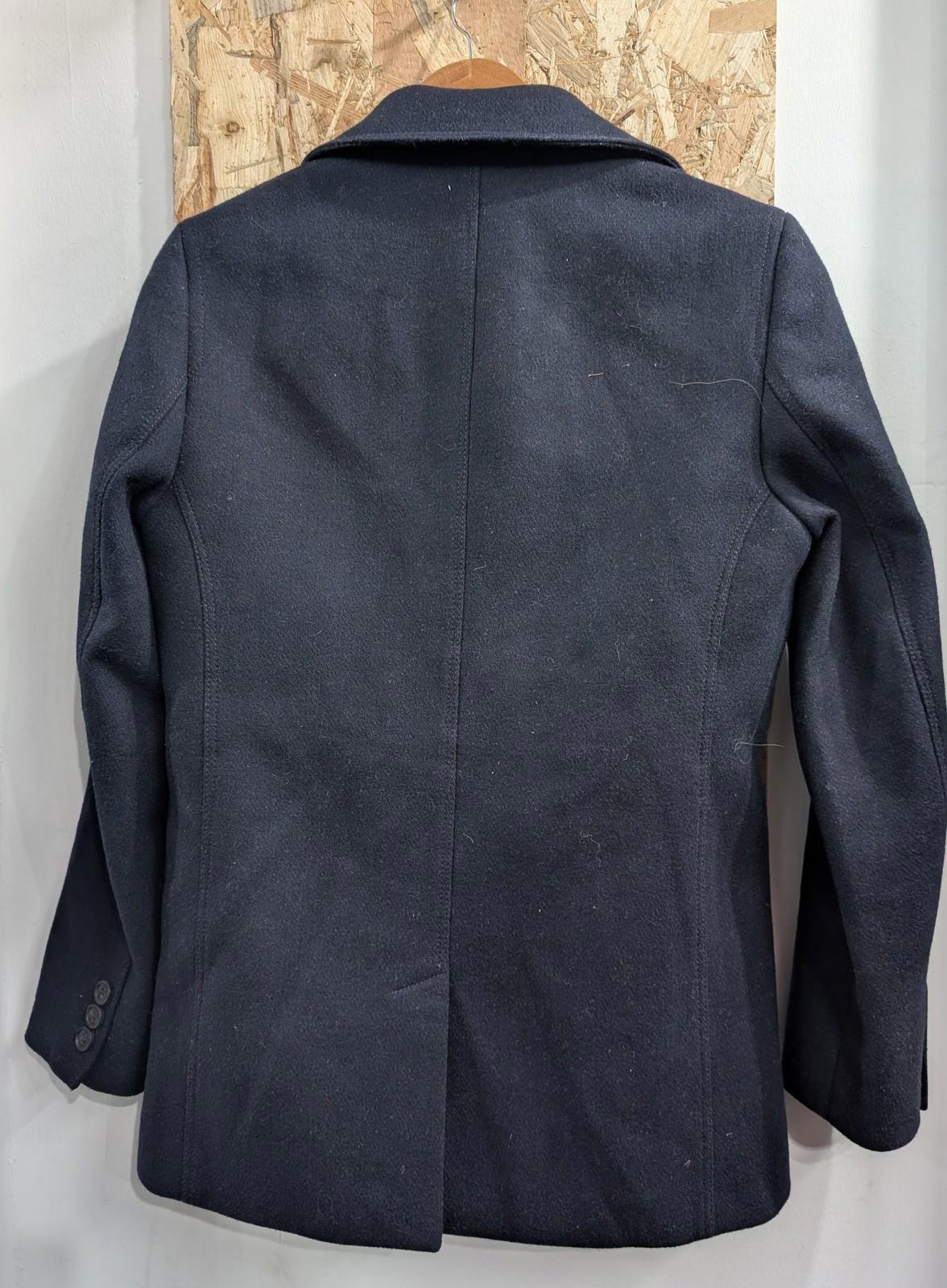 Ted Baker Zachary Pea Coat Small Men Double-Breasted Navy Blue Wool Blend