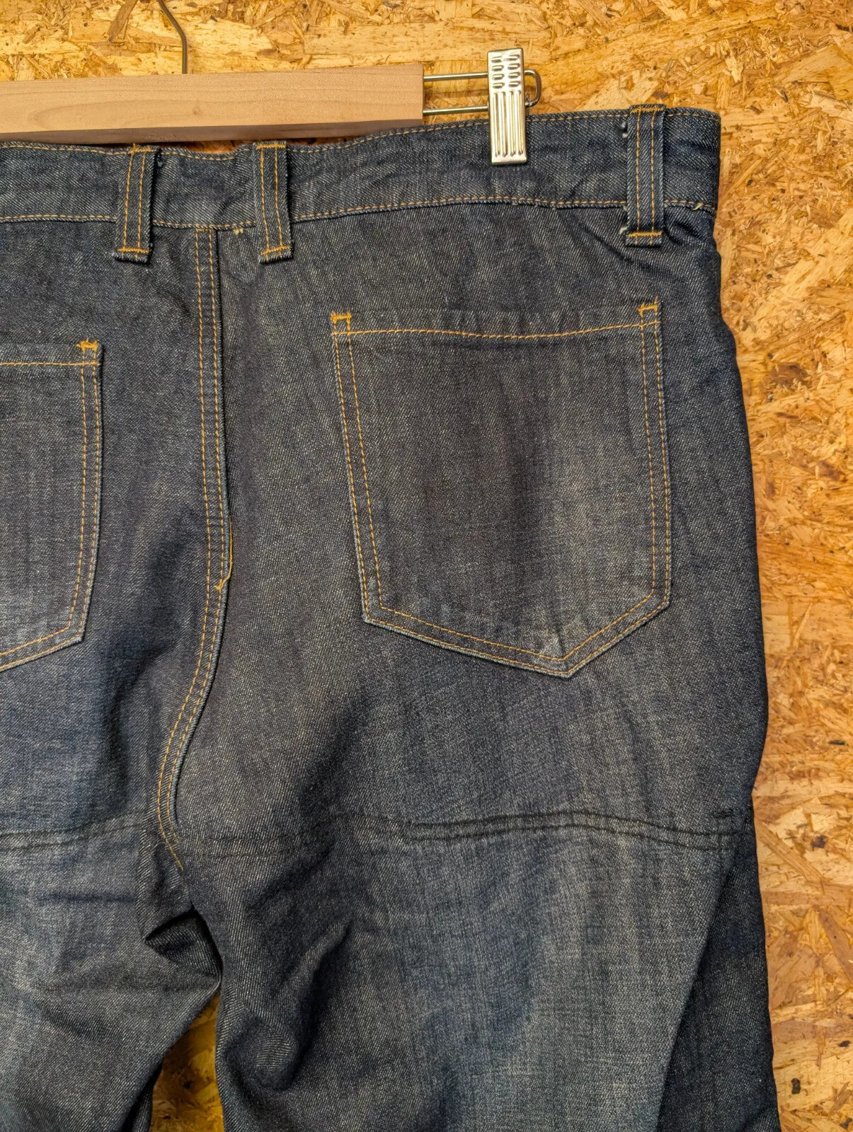 Crane Motorcycle Jeans Mens W36 L34 Dark Blue Wash Denim Zip Fly Bike