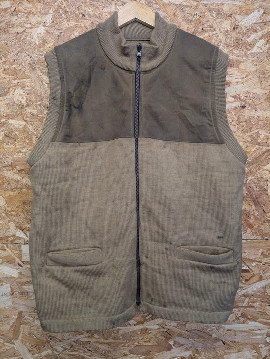 Filson 705 Knit Gilet Mens Large Brown Wool Cotton Full Zip Mock Neck Outdoor