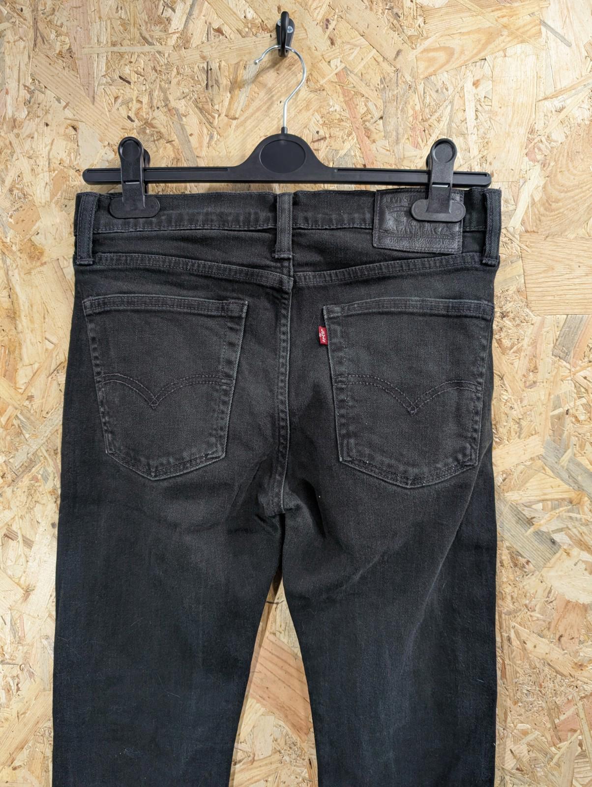 Levis 510 Skinny Jeans W30 L30 Men Black Rock Goth Stretch Zip Fly Red Tab