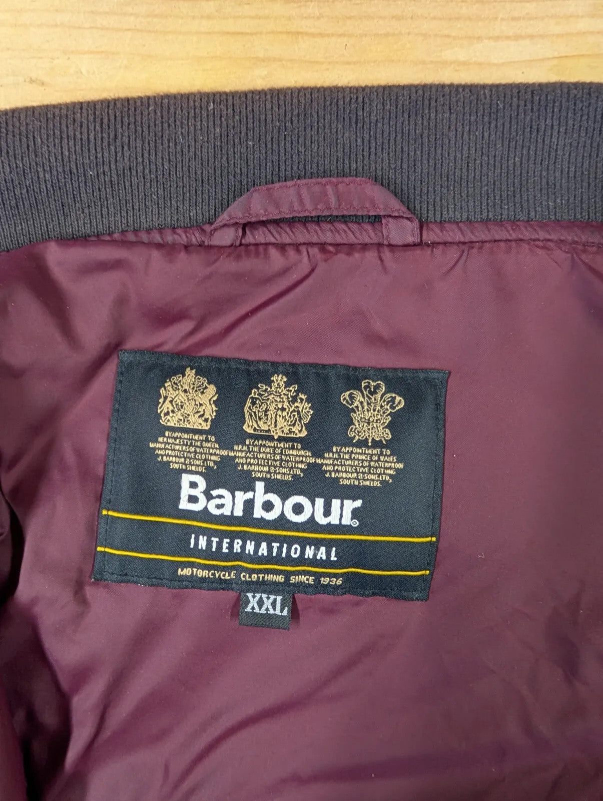 Barbour International Worn Quilt Bomber Jacket Mens XXL Grey Lightweight Snap