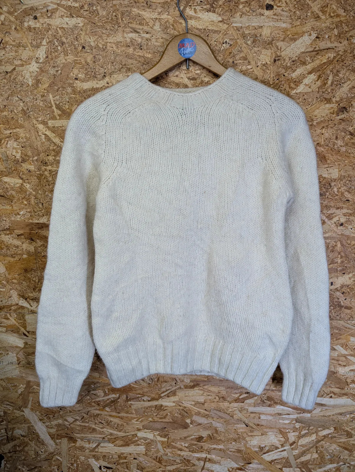 Filson Knit Crew Neck Jumper Mens Small Cream White Scotland Wool Pullover L/S